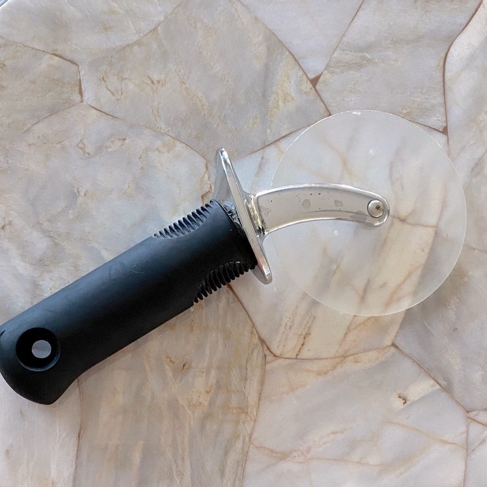 OXO Good Grips Black and Silver Pizza Cutter Stainless Steel Rotary Slicer